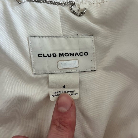 Club Monaco Textured Tweed Blazer Off-white Size 4 - Picture 3 of 6